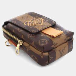 Pre Owned Louis Vuitton x NIGO Reverse Monogram Flat Double Phone Pouch