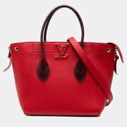 Pre Owned Louis Vuitton Red Calfskin Freedom Tote