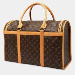 Pre Owned Louis Vuitton Brown Monogram Sac Chien Pet Carrier 50