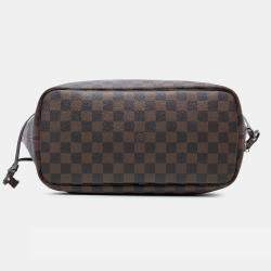 Pre Owned Louis Vuitton Brown Damier Ebene Neverfull MM