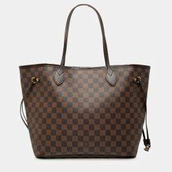 Pre Owned Louis Vuitton Brown Damier Ebene Neverfull MM