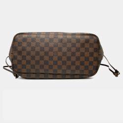 Pre Owned Louis Vuitton Brown Damier Ebene Neverfull MM