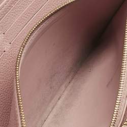 Pre Owned Louis Vuitton Rose Poudre Monogram Empreinte Leather Zippy Wallet