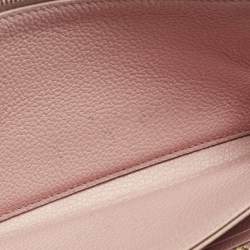 Pre Owned Louis Vuitton Rose Poudre Monogram Empreinte Leather Zippy Wallet
