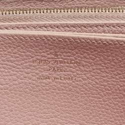Pre Owned Louis Vuitton Rose Poudre Monogram Empreinte Leather Zippy Wallet