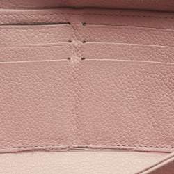 Pre Owned Louis Vuitton Rose Poudre Monogram Empreinte Leather Zippy Wallet