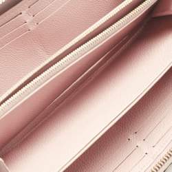 Pre Owned Louis Vuitton Rose Poudre Monogram Empreinte Leather Zippy Wallet