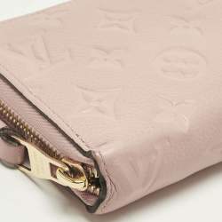 Pre Owned Louis Vuitton Rose Poudre Monogram Empreinte Leather Zippy Wallet