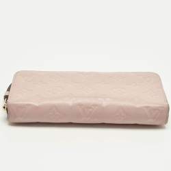 Pre Owned Louis Vuitton Rose Poudre Monogram Empreinte Leather Zippy Wallet