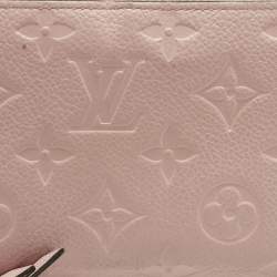 Pre Owned Louis Vuitton Rose Poudre Monogram Empreinte Leather Zippy Wallet