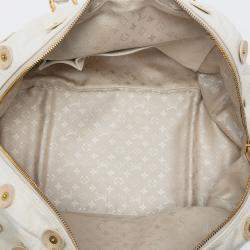 Pre Owned Louis Vuitton White Polka Dots Bowly