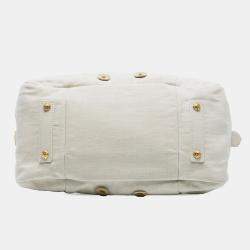 Pre Owned Louis Vuitton White Polka Dots Bowly