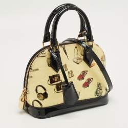 Pre Owned Louis Vuitton Citrine/Black Monogram Vernis Stickers Alma BB Bag