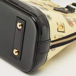 Pre Owned Louis Vuitton Citrine/Black Monogram Vernis Stickers Alma BB Bag
