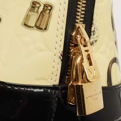 Pre Owned Louis Vuitton Citrine/Black Monogram Vernis Stickers Alma BB Bag