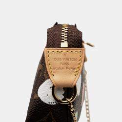 Pre Owned Louis Vuitton Brown Yayoi Kusama Monogram Painted Dots Mini Pochette Accessoires