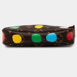 Pre Owned Louis Vuitton Brown Yayoi Kusama Monogram Painted Dots Mini Pochette Accessoires