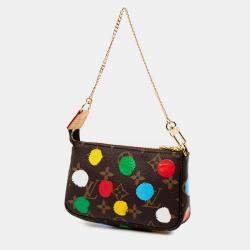 Pre Owned Louis Vuitton Brown Yayoi Kusama Monogram Painted Dots Mini Pochette Accessoires