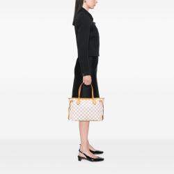 Pre Owned Louis Vuitton White Damier Azur Neverfull PM