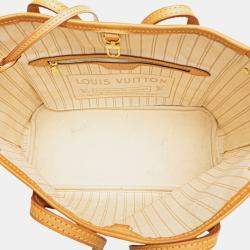 Pre Owned Louis Vuitton White Damier Azur Neverfull PM