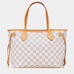 Pre Owned Louis Vuitton White Damier Azur Neverfull PM