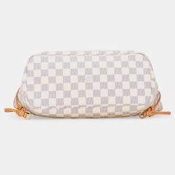 Pre Owned Louis Vuitton White Damier Azur Neverfull PM