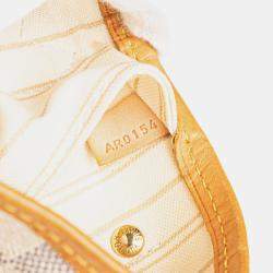 Pre Owned Louis Vuitton White Damier Azur Neverfull PM