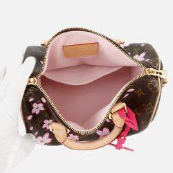 Pre Owned Louis Vuitton Tm Speedy Bandouliere Sakura Brown Monogram Size 25