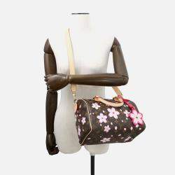 Pre Owned Louis Vuitton Tm Speedy Bandouliere Sakura Brown Monogram Size 25