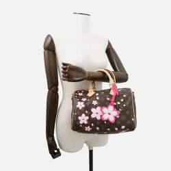 Pre Owned Louis Vuitton Tm Speedy Bandouliere Sakura Brown Monogram Size 25