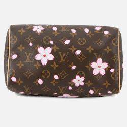 Pre Owned Louis Vuitton Tm Speedy Bandouliere Sakura Brown Monogram Size 25