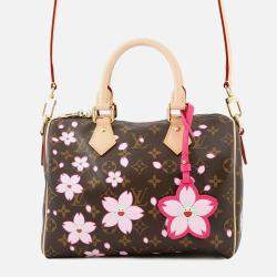 Pre Owned Louis Vuitton Tm Speedy Bandouliere Sakura Brown Monogram Size 25