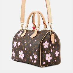Pre Owned Louis Vuitton Tm Speedy Bandouliere Sakura Brown Monogram Size 25