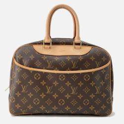 Pre Owned Louis Vuitton Deauville Bowling Vanity Brown Monogram