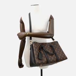 Pre Owned Louis Vuitton Soufflot Nv Noir Monogram Macassar Canvas Size Mm