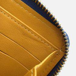 Pre Owned Louis Vuitton Zippy Wallet Blue Monogram Denim
