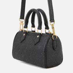 Pre Owned Louis Vuitton Nano Speedy Noir Monogram Empreinte Leather