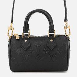 Pre Owned Louis Vuitton Nano Speedy Noir Monogram Empreinte Leather