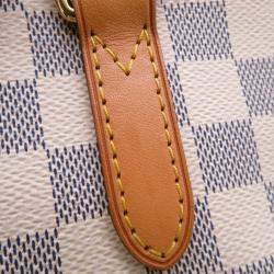 Pre Owned Louis Vuitton Riviera Beige Damier Azur Size Pm
