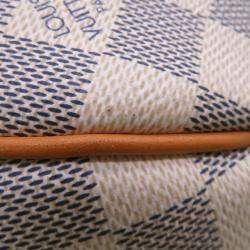 Pre Owned Louis Vuitton Riviera Beige Damier Azur Size Pm