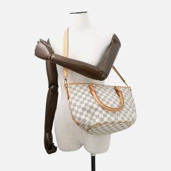 Pre Owned Louis Vuitton Riviera Beige Damier Azur Size Pm