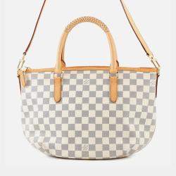 Pre Owned Louis Vuitton Riviera Beige Damier Azur Size Pm