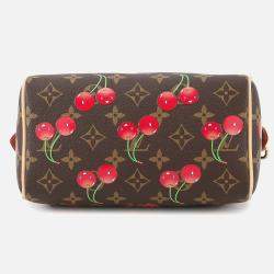 Pre Owned Louis Vuitton Tm Speedy Bandouliere Red Monogram Cherry Size 20