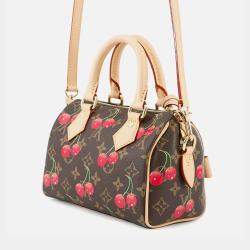 Pre Owned Louis Vuitton Tm Speedy Bandouliere Red Monogram Cherry Size 20