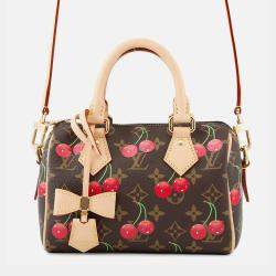 Pre Owned Louis Vuitton Tm Speedy Bandouliere Red Monogram Cherry Size 20