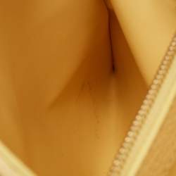 Pre Owned Louis Vuitton Yellow/Beige Leather and Canvas Capucines BB Bag