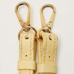 Pre Owned Louis Vuitton Yellow/Beige Leather and Canvas Capucines BB Bag