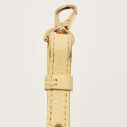 Pre Owned Louis Vuitton Yellow/Beige Leather and Canvas Capucines BB Bag