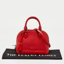 Pre Owned Louis Vuitton Coquelicot Epi Leather Alma BB Bag