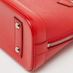 Pre Owned Louis Vuitton Coquelicot Epi Leather Alma BB Bag